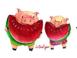 绘画吃瓜,一幅描绘吃瓜生活的绘画赏析